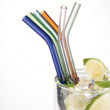 Lade das Bild in den Galerie-Viewer, Glasstrohhalme "Artemisa" gebogen und bunt 22 cm | 6er Set