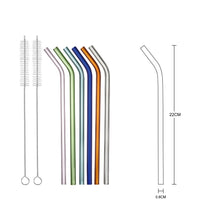 Lade das Bild in den Galerie-Viewer, Glasstrohhalme "Artemisa" gebogen und bunt 22 cm | 6er Set