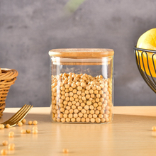 Lade das Bild in den Galerie-Viewer, Vorratsbehälter "Dampier" aus Glas mit Bambusdeckel 550 ml | 3er Set