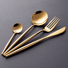 Lade das Bild in den Galerie-Viewer, Besteck-Set "Toulon" aus Edelstahl Glänzend & Gold | 16er Set