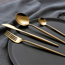 Lade das Bild in den Galerie-Viewer, Besteck-Set "Toulon" aus Edelstahl Glänzend & Gold | 16er Set