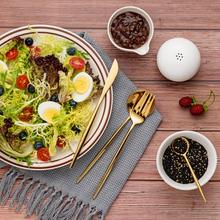 Lade das Bild in den Galerie-Viewer, Besteck-Set "Toulon" aus Edelstahl Glänzend & Gold | 16er Set