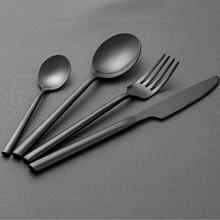 Lade das Bild in den Galerie-Viewer, Besteck-Set "Brest" aus Edelstahl Matt & Schwarz | 16er Set