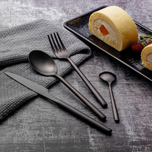 Lade das Bild in den Galerie-Viewer, Besteck-Set "Brest" aus Edelstahl Matt & Schwarz | 16er Set
