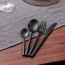 Lade das Bild in den Galerie-Viewer, Besteck-Set "Brest" aus Edelstahl Matt & Schwarz | 16er Set