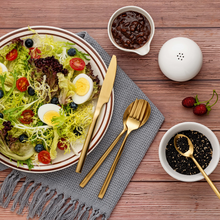 Lade das Bild in den Galerie-Viewer, Besteck-Set "Dieppe" aus Edelstahl Matt & Gold | 16er Set