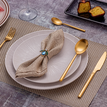 Lade das Bild in den Galerie-Viewer, Besteck-Set "Dieppe" aus Edelstahl Matt & Gold | 16er Set