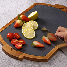 Lade das Bild in den Galerie-Viewer, Servierbrett "Pisa" mit herausnehmbarer Schieferplatte und Akazienholz 40 cm | 1er Set