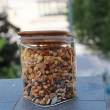 Lade das Bild in den Galerie-Viewer, Vorratsbehälter "Dampier" aus Glas mit Bambusdeckel 550 ml | 3er Set