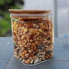Lade das Bild in den Galerie-Viewer, Vorratsbehälter "Dampier" aus Glas mit Bambusdeckel 750 ml | 3er Set