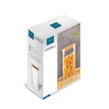 Lade das Bild in den Galerie-Viewer, Vorratsbehälter "Dampier" aus Glas mit Bambusdeckel 1300 ml | 3er Set