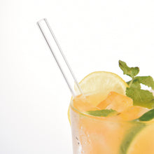 Lade das Bild in den Galerie-Viewer, Glasstrohhalme "Sandino" gerade und transparent 15 cm | 6er Set