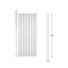 Lade das Bild in den Galerie-Viewer, Glasstrohhalme "Sandino" gerade und transparent 15 cm | 6er Set