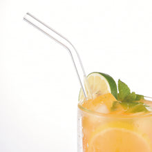 Lade das Bild in den Galerie-Viewer, Glasstrohhalme "Guane" gebogen und transparent 22 cm | 6er Set