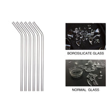 Lade das Bild in den Galerie-Viewer, Glasstrohhalme "Guane" gebogen und transparent 22 cm | 6er Set