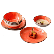 Lade das Bild in den Galerie-Viewer, Keramik Tellerset Papaya Creme“ – Frühstücksteller & Bowls | 8-teiliges Set – Handbemalt – Bild 10