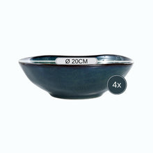 Lade das Bild in den Galerie-Viewer, Pastateller Keramik 20 cm – Blau-Grün-Gold Suppenteller Gothenburg– Handbemalt – Bild 3