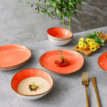 Lade das Bild in den Galerie-Viewer, Keramik Tellerset Papaya Creme“ – Frühstücksteller & Bowls | 8-teiliges Set – Handbemalt – Bild 8