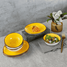 Lade das Bild in den Galerie-Viewer, Keramik Tellerset Potosi Sun“ – Frühstücksteller & Bowls | 8-teiliges Set – Handbemalt – Bild 8