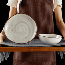 Lade das Bild in den Galerie-Viewer, Keramik Tellerset Potosi Creme“ – Frühstücksteller & Bowls | 8-teiliges Set – Handbemalt – Bild 4