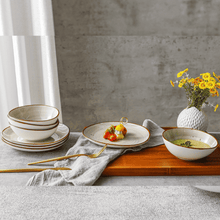 Lade das Bild in den Galerie-Viewer, Keramik Tellerset Potosi Creme“ – Frühstücksteller & Bowls | 8-teiliges Set – Handbemalt – Bild 8