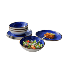 Lade das Bild in den Galerie-Viewer, Keramik Tellerset Potosi Ocean“ – Frühstücksteller & Bowls | 8-teiliges Set – Handbemalt – Bild 10