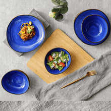 Lade das Bild in den Galerie-Viewer, Keramik Tellerset Potosi Ocean“ – Frühstücksteller & Bowls | 8-teiliges Set – Handbemalt – Bild 5