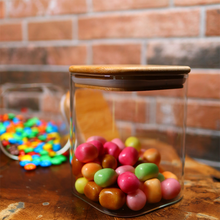 Lade das Bild in den Galerie-Viewer, Vorratsbehälter "Dampier" aus Glas mit Bambusdeckel 550 ml | 3er Set