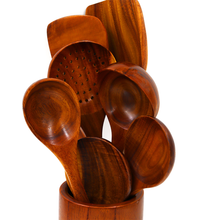Lade das Bild in den Galerie-Viewer, Kochutensilien Set "Calvert" aus Teakholz 36 cm | 1er Set