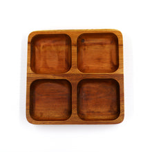 Lade das Bild in den Galerie-Viewer, Snackschale viergeteilt "Taldora" aus Akazienholz 21 cm | 1er Set