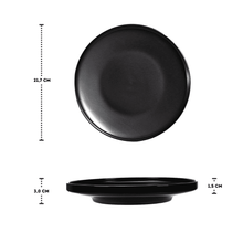 Lade das Bild in den Galerie-Viewer, Frühstücksteller Keramik 22 cm – Schwarze Essteller Goma, Spülmaschinenfest – Bild 3