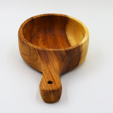 Lade das Bild in den Galerie-Viewer, Nudelschale "Gregory" aus Akazienholz Ø 15 cm mit Griff | 1er Set