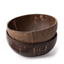 Lade das Bild in den Galerie-Viewer, Schüssel "Bali" aus Kokosnussschale mit Besteck Ø 14,5 | 1er Set