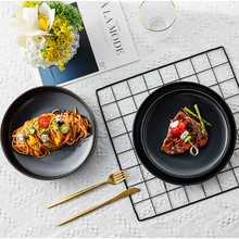 Lade das Bild in den Galerie-Viewer, Keramik Tellerset „Goma“ 12-teilig, verschiedene Tellergrößen aufgereiht