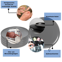 Lade das Bild in den Galerie-Viewer, Schwarzer Keramik-Essteller Goma Ø 25 cm mit hoher Kante und glänzender Glasur
