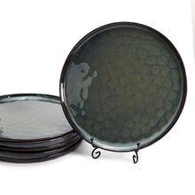Lade das Bild in den Galerie-Viewer, Speiseteller Gothenburg“ Blau-Grün-Gold Ø 28 cm aus Keramik – Handbemalt – Bild 6
