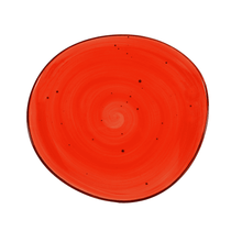 Lade das Bild in den Galerie-Viewer, Vorspeisenteller Keramik 21 cm – Potosi Papaya – Rot Orange - Handbemalt – Bild 3
