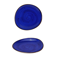 Lade das Bild in den Galerie-Viewer, Vorspeisenteller Keramik 21 cm – Potosi Ocean – Blau - Handbemalt – Bild 2