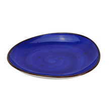 Lade das Bild in den Galerie-Viewer, Vorspeisenteller Keramik 21 cm – Potosi Ocean – Blau - Handbemalt – Bild 4