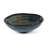 Handbemalte Servierschale aus Keramik Ø 15 cm im Blau-Grün-Gold-Design – Hauptansicht