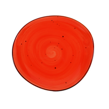 Lade das Bild in den Galerie-Viewer, Einzelner Keramik Vorspeisenteller Ø 21 cm in Papaya-Orange, handbemalt
