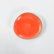 Lade das Bild in den Galerie-Viewer, Stapel von Vorspeisentellern Ø 21 cm in Papaya-Orange – Handbemalte Keramik
