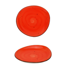 Lade das Bild in den Galerie-Viewer, Vorspeisenteller Ø 21 cm aus Keramik – Handbemalt in kräftigem Papaya-Orange, Hauptansich
