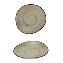 Lade das Bild in den Galerie-Viewer, Vorspeisenteller „Potosi Creme“ Ø 21 cm – Keramik in cremefarbener Glasur mit braunem Rand
